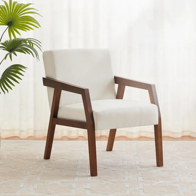 Poltrona di design Mid-Century Modern da 70,8 cm imbottita con braccioli