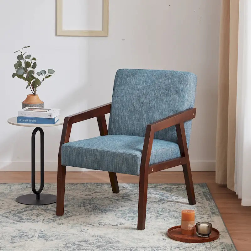 Poltrona di design Mid-Century Modern da 70,8 cm imbottita con braccioli