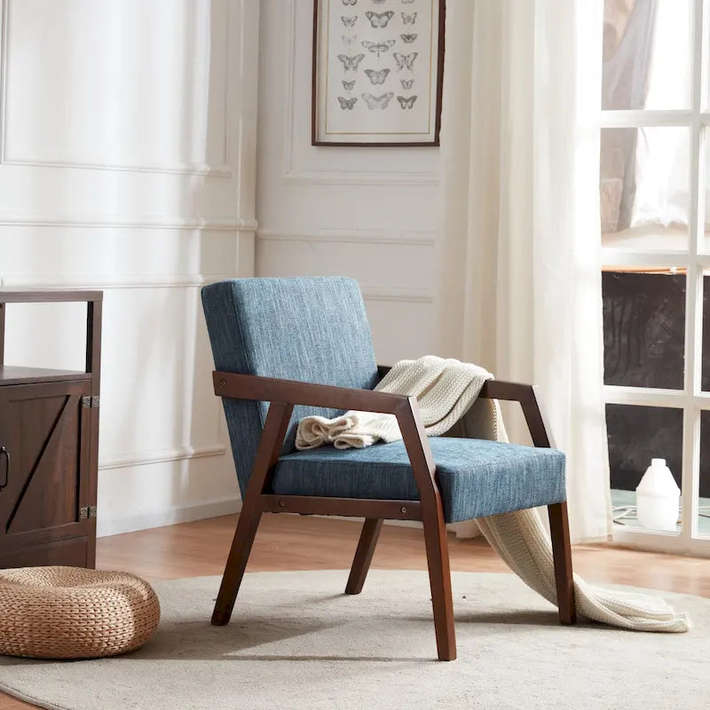 Poltrona di design Mid-Century Modern da 70,8 cm imbottita con braccioli