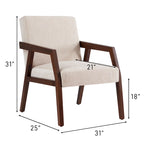 Poltrona di design Mid-Century Modern da 70,8 cm imbottita con braccioli