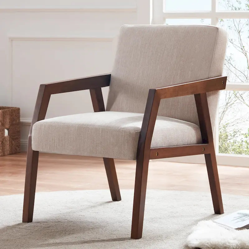 Poltrona di design Mid-Century Modern da 70,8 cm imbottita con braccioli