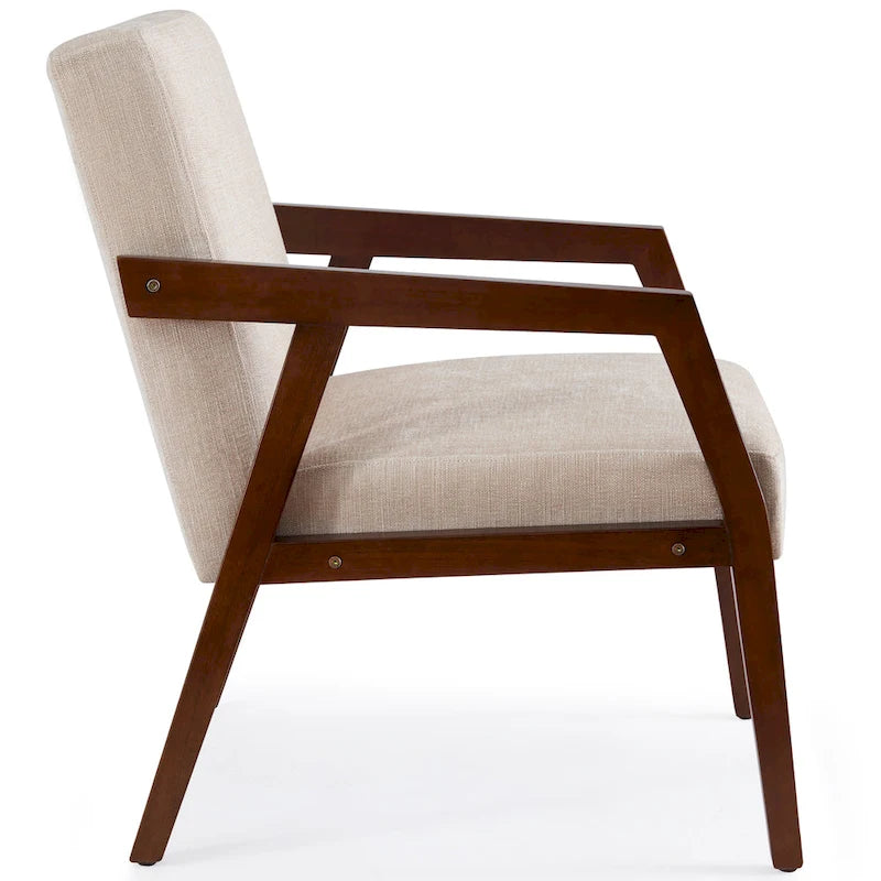 Poltrona di design Mid-Century Modern da 70,8 cm imbottita con braccioli