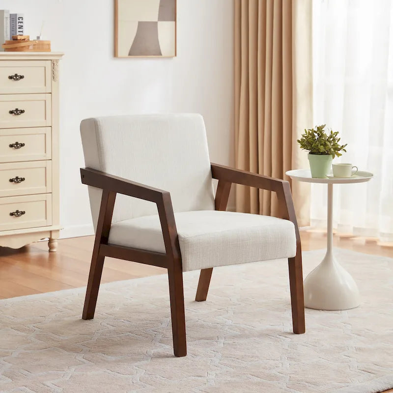 Poltrona di design Mid-Century Modern da 70,8 cm imbottita con braccioli