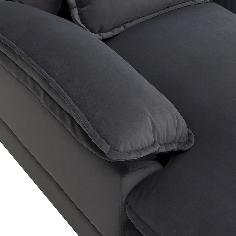 Divano Sezionale Modulare Moderno a U a 6 Posti Imbottito Trasformabile in Letto