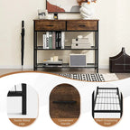 Tavolo Consolle da Ingresso con 2 Cassetti e 2 Ripiani 39,5x12x32