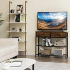 Tavolo Consolle da Ingresso con 2 Cassetti e 2 Ripiani 39,5x12x32