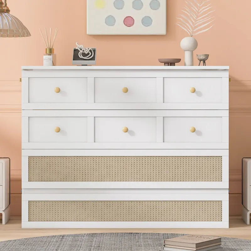 Letto a scomparsa matrimoniale bianco con contenitore e cassetti grandi