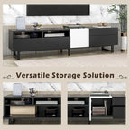 Mobile porta TV moderno con doppio vano portaoggetti per TV da 80 pollici - 15,00 x 70,90 x 19,70