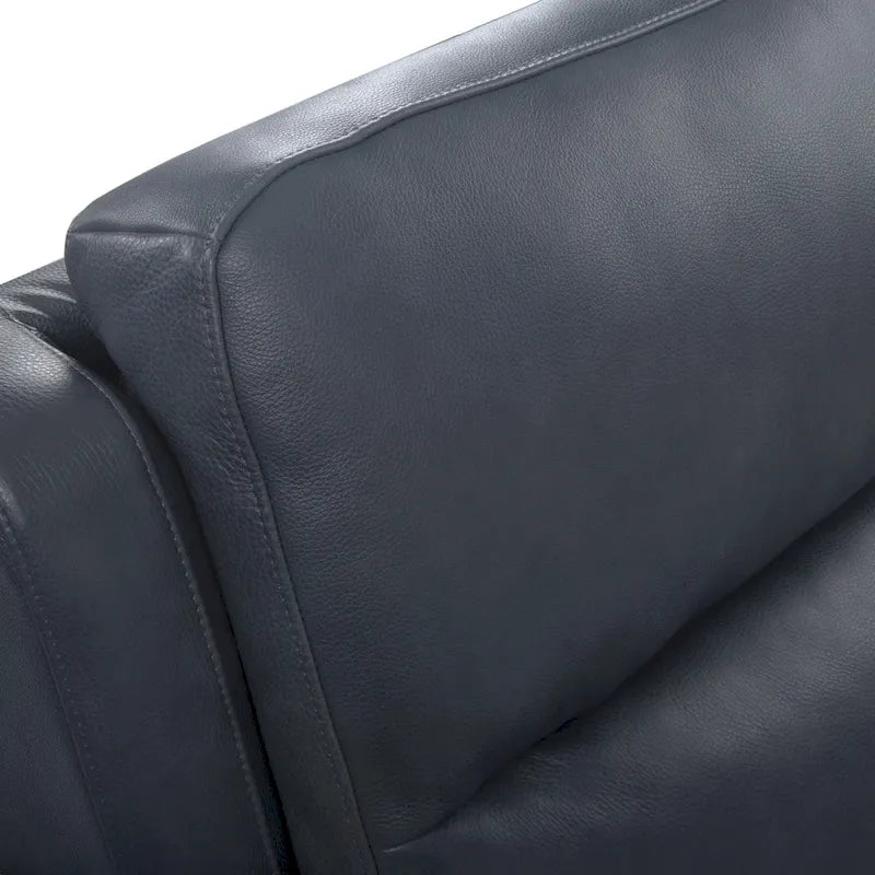 Divano reclinabile elettrico a 4 posti in vera pelle per soggiorno con console, porta USB, poggiatesta regolabile