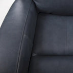 Divano reclinabile elettrico a 4 posti in vera pelle per soggiorno con console, porta USB, poggiatesta regolabile