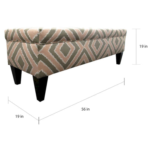 Panca Contenitore Trapuntata a 10 Bottoni con Design Elegante