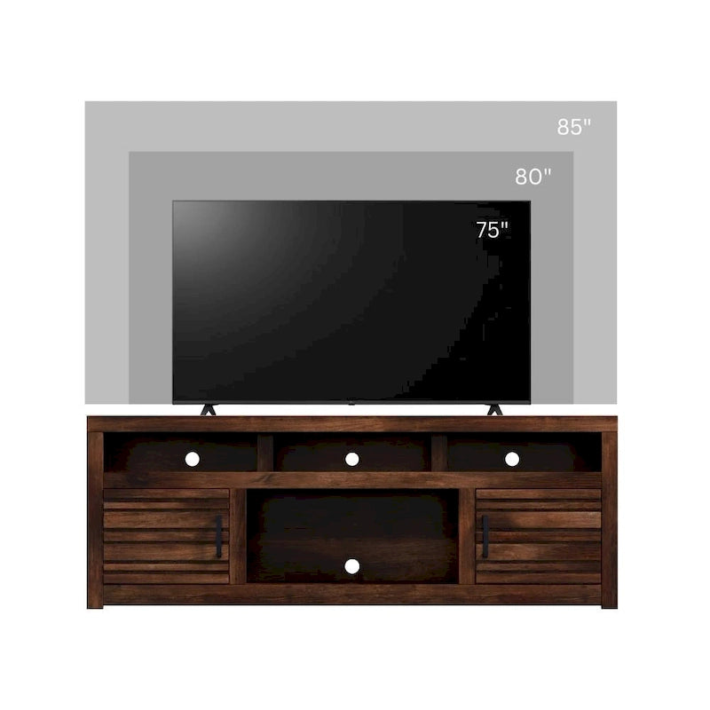 Mobile Porta TV da 72" per TV fino a 85" – Finitura Whiskey, Nessun Montaggio Richiesto