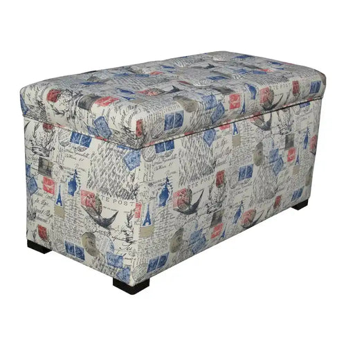 Button-Tufted Storage Trunk with Black Legs 94 cm L × 48.3 cm W × 50.8 cm H – product view