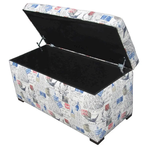 Button-Tufted Storage Trunk with Black Legs 94 cm L × 48.3 cm W × 50.8 cm H – product view