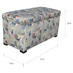 Baule con contenitore e bottoni imbottiti con gambe nere 94L x 48W x 51H cm