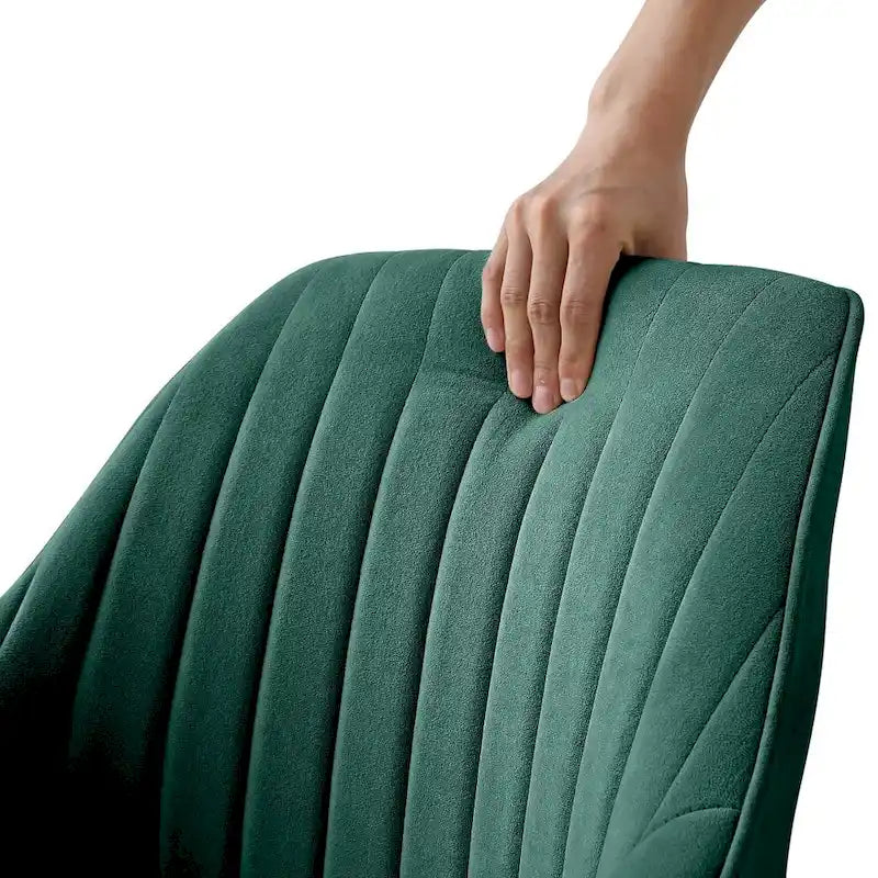 Poltrona di design girevole in velluto verde e oro 58 cm
