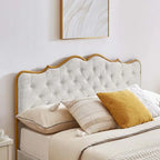 Elegante Letto con Piattaforma, Schienale a Forma di Fibbia, Con Quattro Cassetti Contenitori
