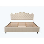 Elegante Letto con Piattaforma, Schienale a Forma di Fibbia, Con Quattro Cassetti Contenitori