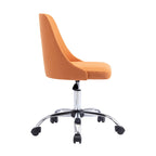 Sedia da ufficio in tessuto regolabile in altezza con base cromata e rotazione a 360°