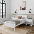 Plank and Beam Twin-Size Bed with Panel Headboard