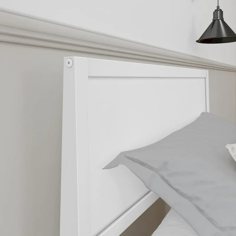 Letto singolo con testiera a pannelli e doghe in compensato, capacità 180 kg