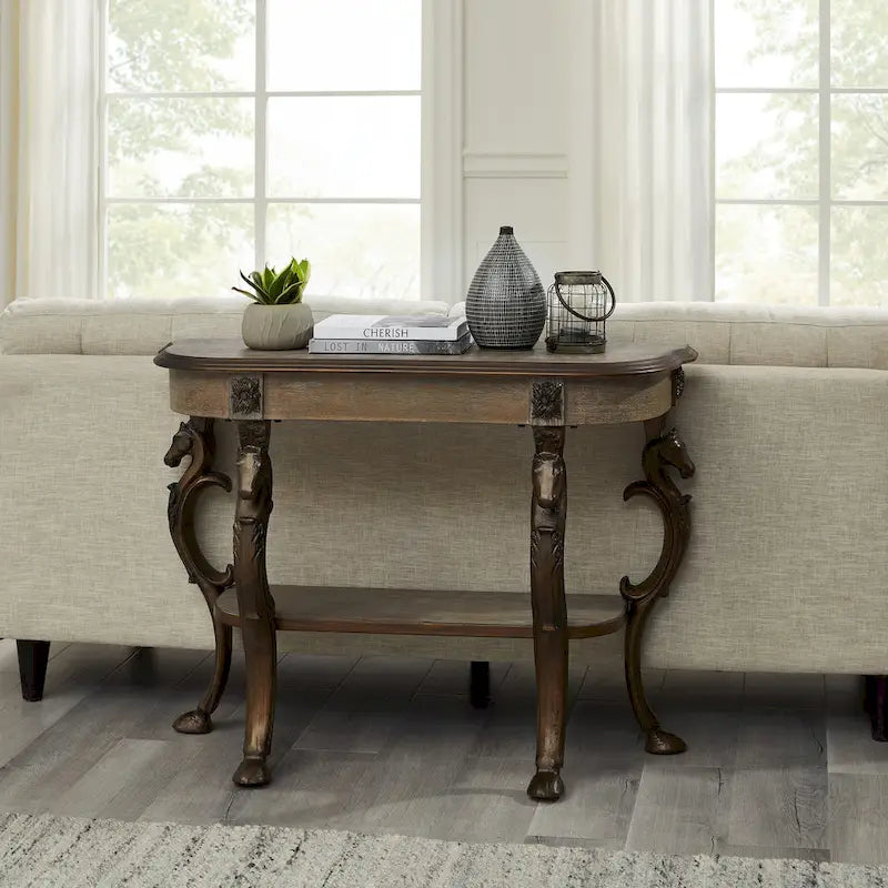 Console da Ingresso in Peltro con Finitura Elegante