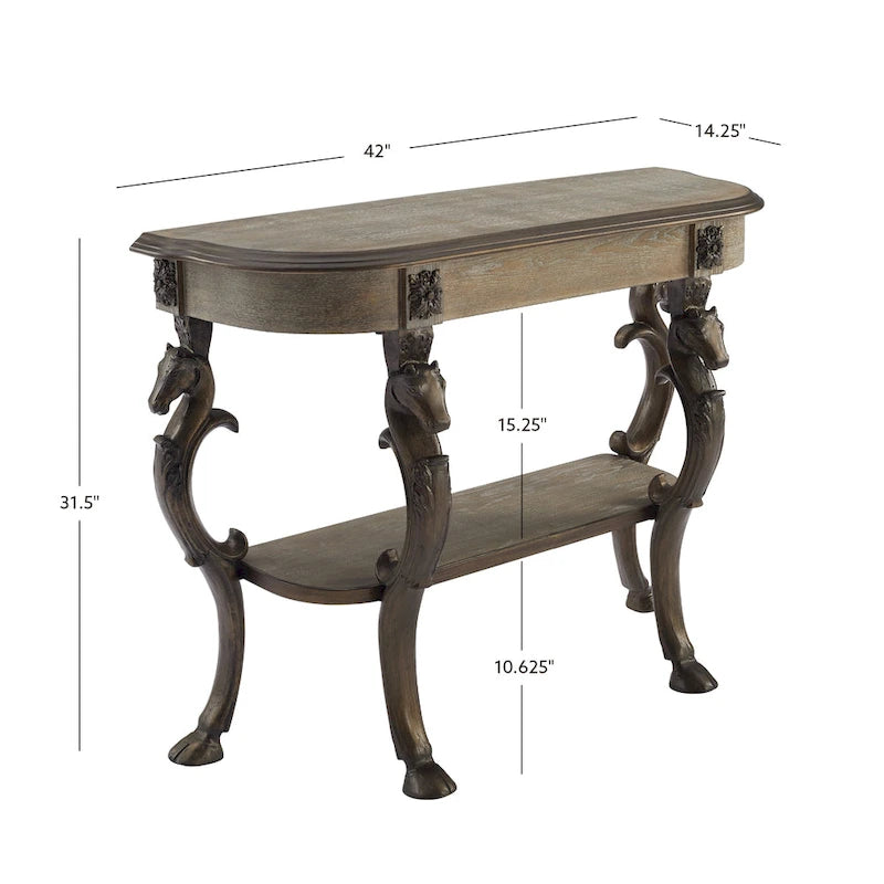Console da Ingresso in Peltro con Finitura Elegante