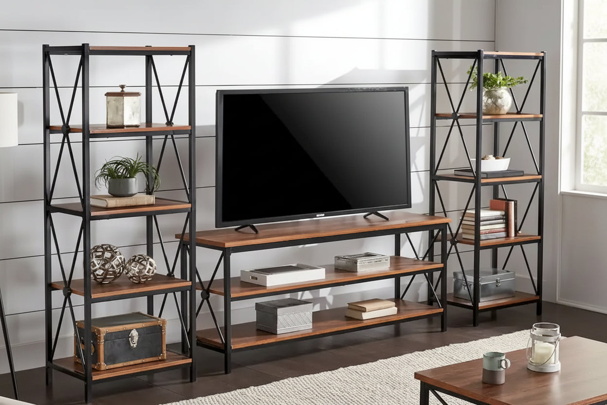 Eulalia 62 W Metal Etagere TV Stand for TVs up to 70 by iNSPIRE Q Classic