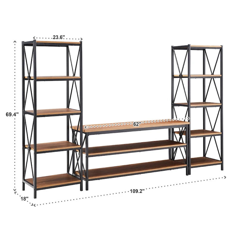 Mobile TV Etagere in metallo da 62" per TV fino a 70"