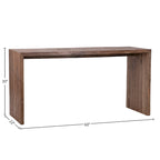 Scrivania rettangolare a cascata in teak di recupero da 60"