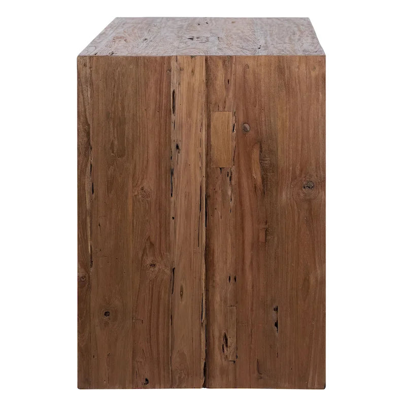 Scrivania rettangolare a cascata in teak di recupero da 60"