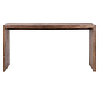 Scrivania rettangolare a cascata in teak di recupero da 60"