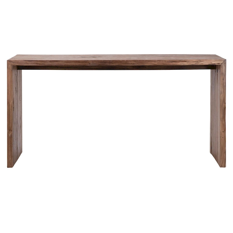 Scrivania rettangolare a cascata in teak di recupero da 60"