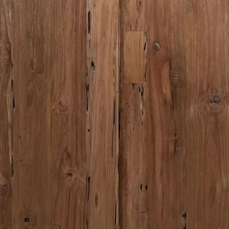 Scrivania rettangolare a cascata in teak di recupero da 60"