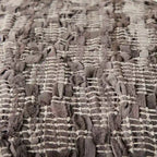 Pouf quadrato in pelle e cotone grigio fantasia 16x16x16