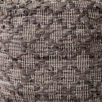 Pouf quadrato in pelle e cotone grigio fantasia 16x16x16