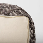 Pouf quadrato in pelle e cotone grigio fantasia 16x16x16
