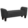 Panca contenitore di design da 140 cm con rivestimento in velluto Performance, nera