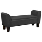 Panca contenitore di design da 140 cm con rivestimento in velluto Performance, nera
