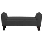 Panca contenitore di design da 140 cm con rivestimento in velluto Performance, nera