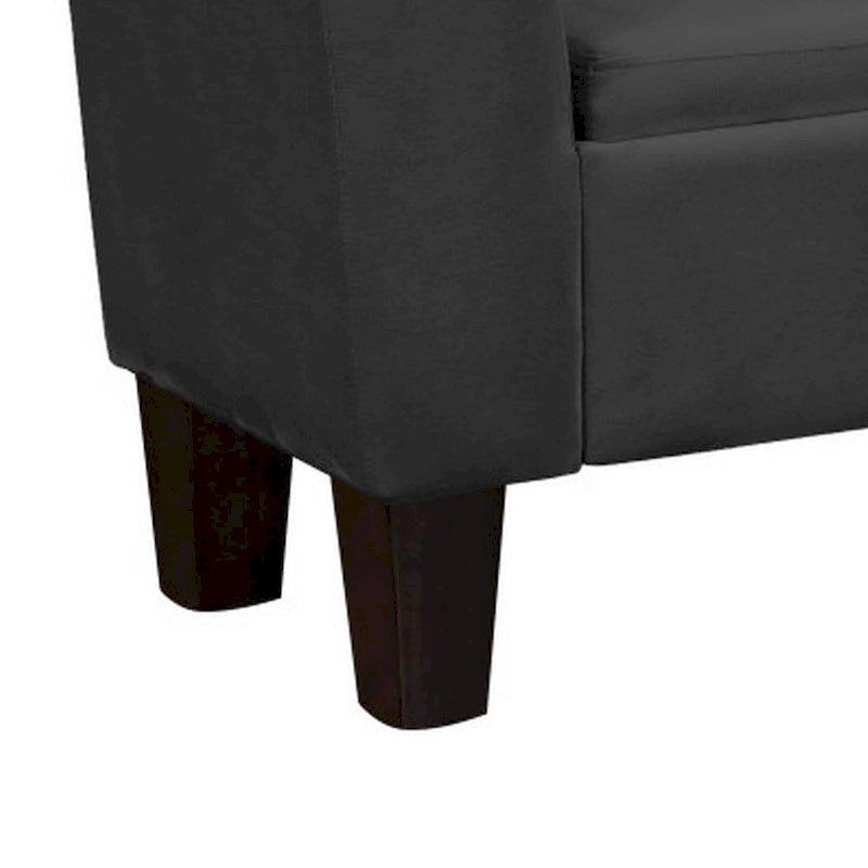 Panca contenitore di design da 140 cm con rivestimento in velluto Performance, nera
