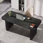 Scrivania direzionale moderna da 62,99 W, semplice scrivania per computer con piano e gambe in legno multistrato
