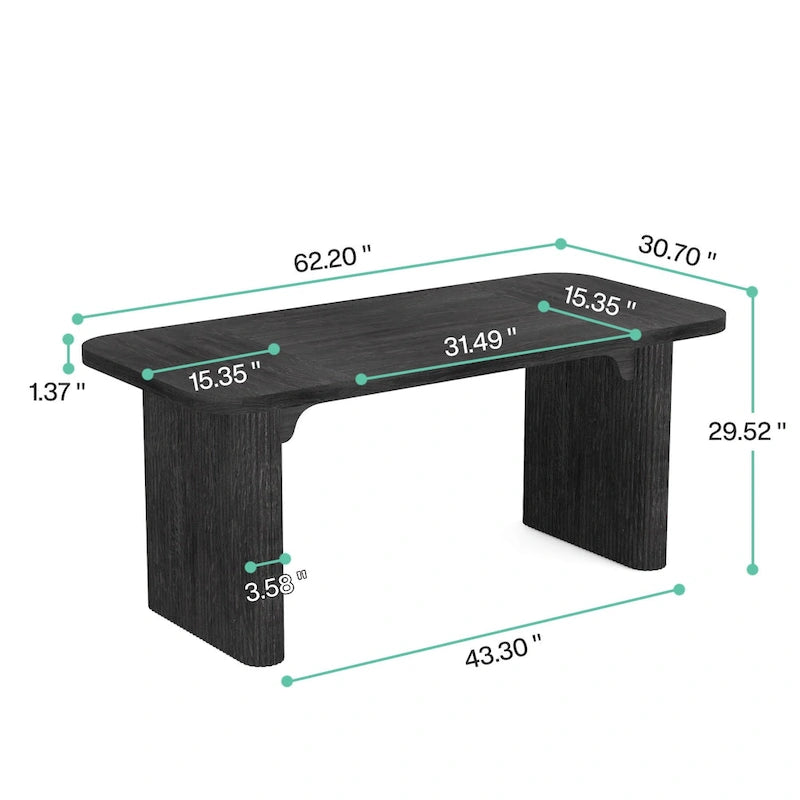 Scrivania direzionale moderna da 62,99 W, semplice scrivania per computer con piano e gambe in legno multistrato