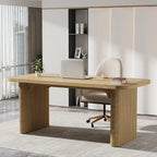 Scrivania direzionale moderna da 62,99 W, semplice scrivania per computer con piano e gambe in legno multistrato