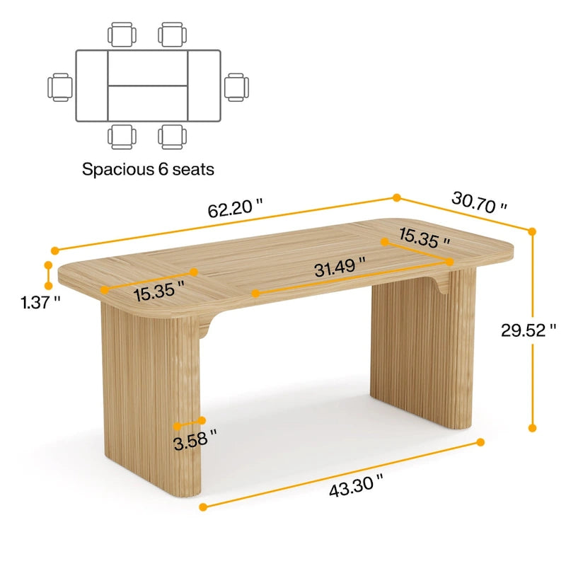 Scrivania direzionale moderna da 62,99 W, semplice scrivania per computer con piano e gambe in legno multistrato