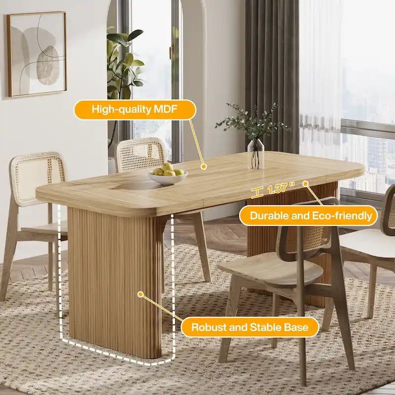 Scrivania direzionale moderna da 62,99 W, semplice scrivania per computer con piano e gambe in legno multistrato