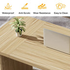 Scrivania direzionale moderna da 62,99 W, semplice scrivania per computer con piano e gambe in legno multistrato