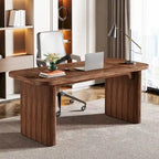 Scrivania direzionale moderna da 62,99 W, semplice scrivania per computer con piano e gambe in legno multistrato