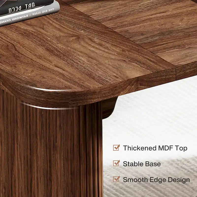 Scrivania direzionale moderna da 62,99 W, semplice scrivania per computer con piano e gambe in legno multistrato