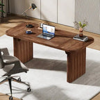 Scrivania direzionale moderna da 62,99 W, semplice scrivania per computer con piano e gambe in legno multistrato